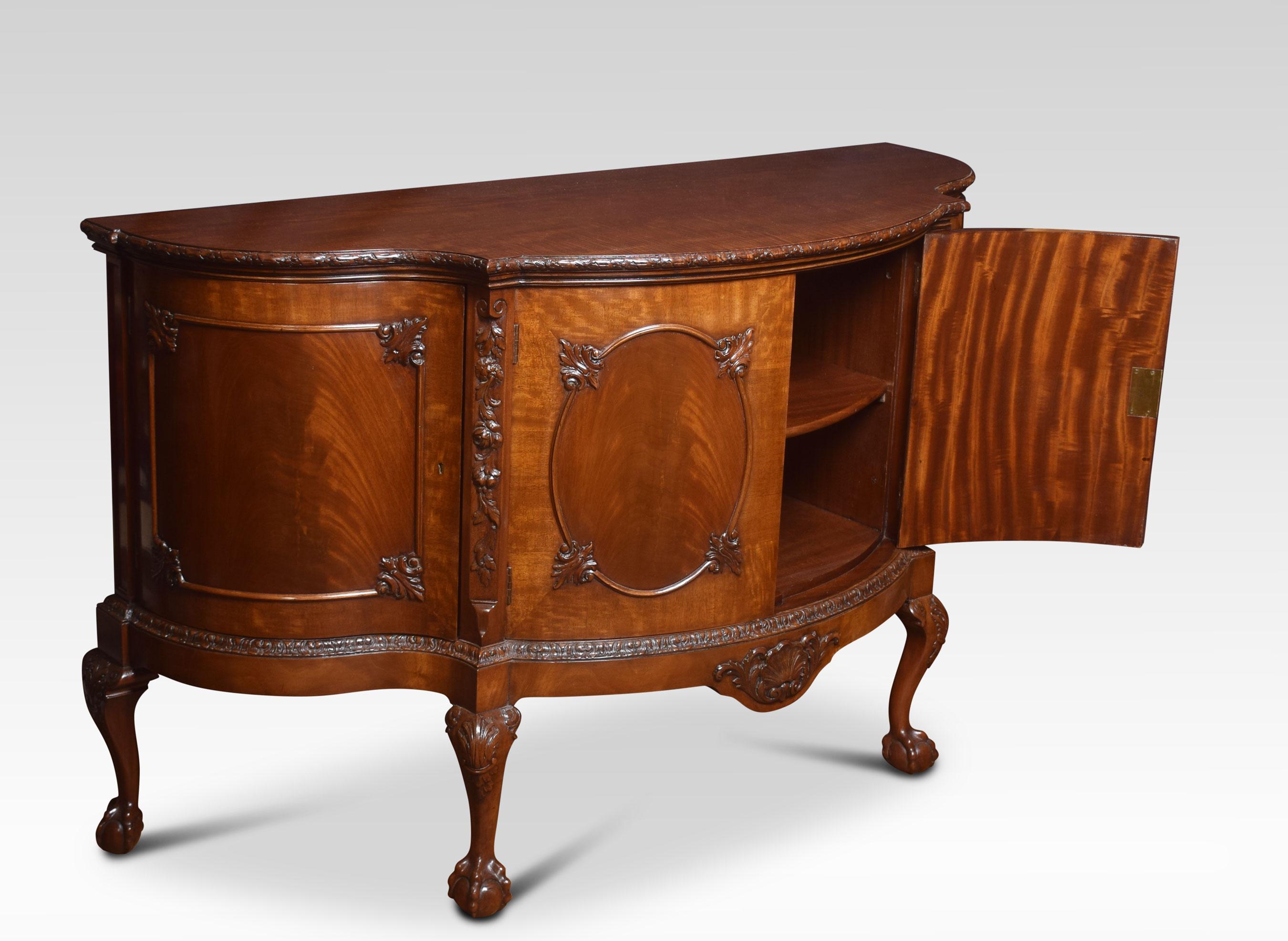 George III Style Serpentine Mahogany Sideboard 3