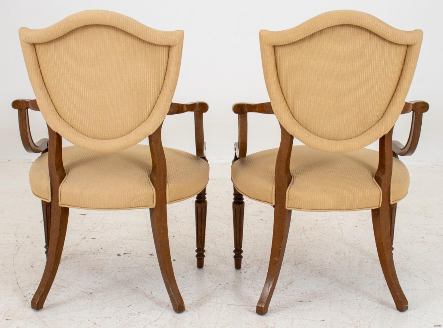 George III Style Shield Back Arm Chairs, Pair In Good Condition In New York, NY