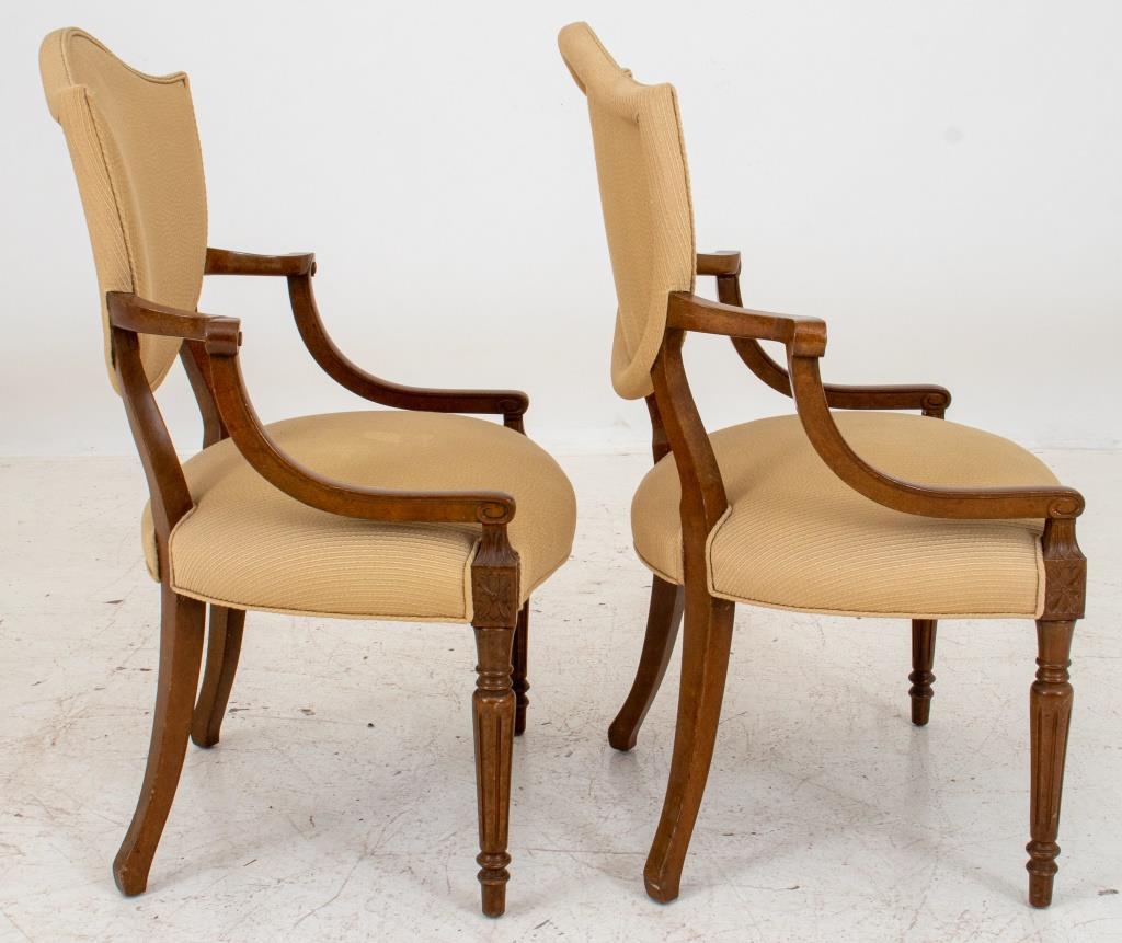 20th Century George III Style Shield Back Arm Chairs, Pair
