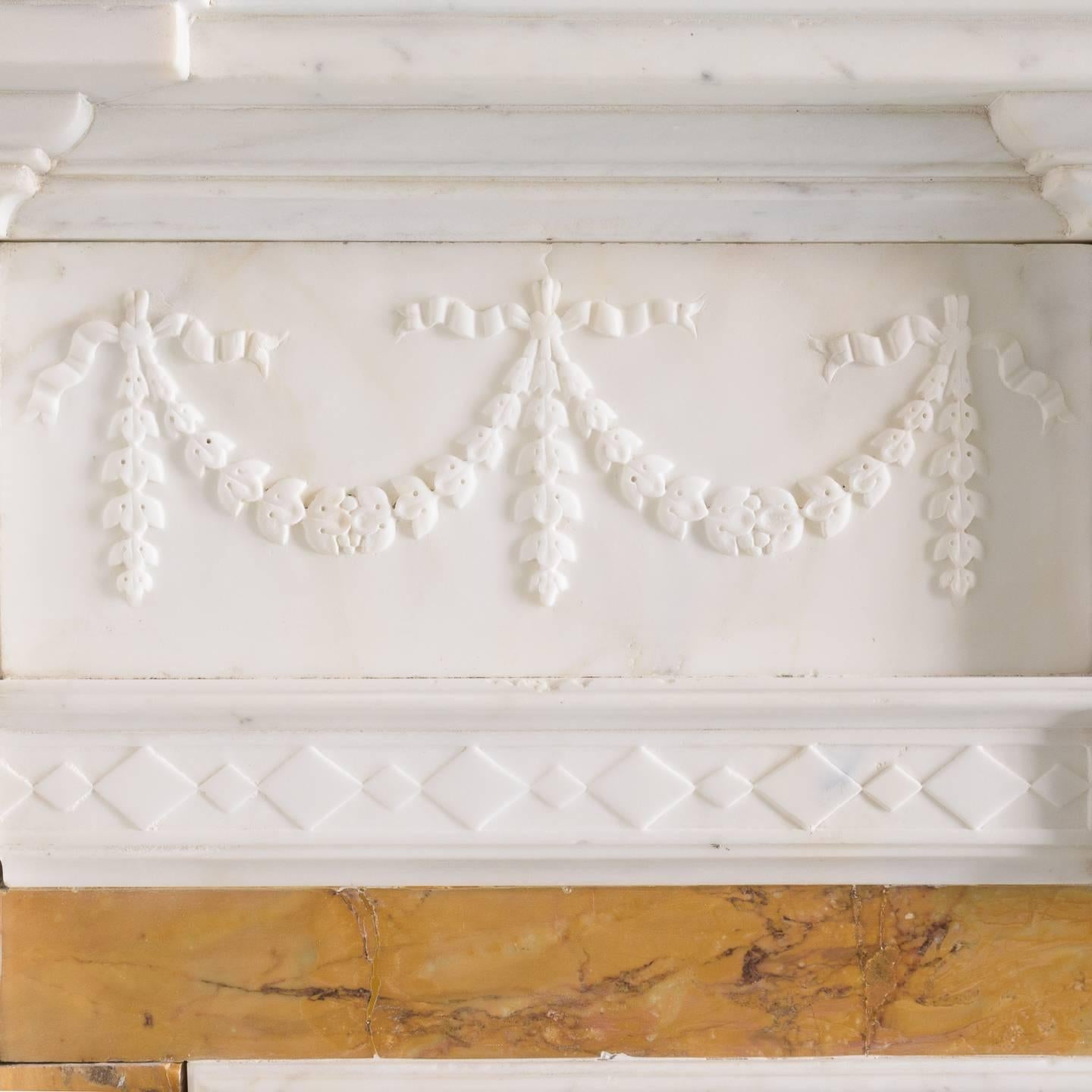 George III Style Statuary and Sienna Marble Fireplace 3