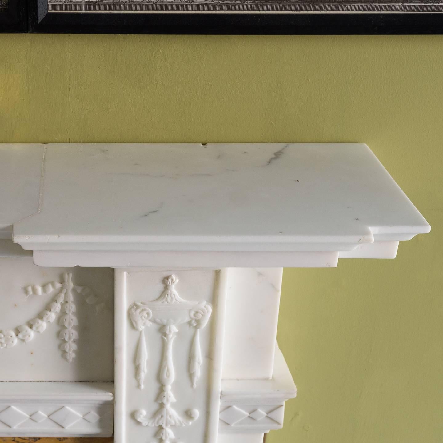 George III Style Statuary and Sienna Marble Fireplace 5