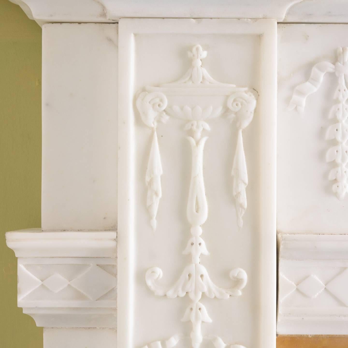 George III Style Statuary and Sienna Marble Fireplace 2