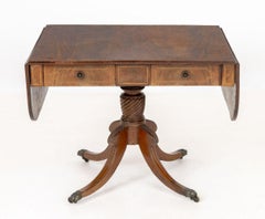 George III Style String Inlaid Mahogany Sofa Table