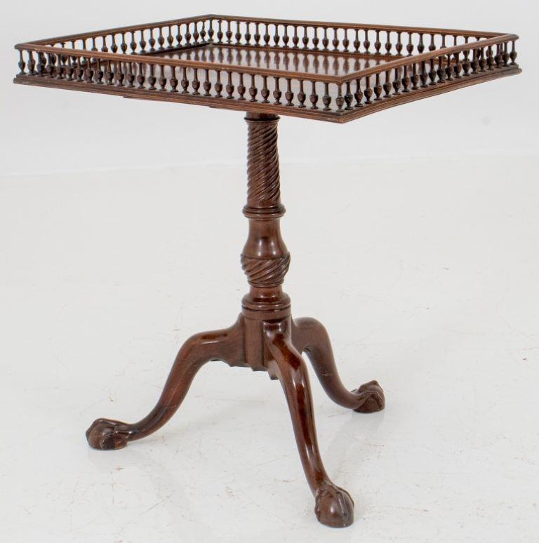 Wood George III Style Tilt Top Tri Pod Side Table