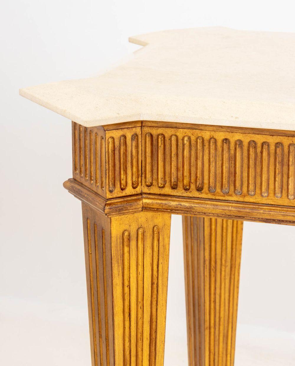 British George III Style Travertine Top Giltwood Console For Sale