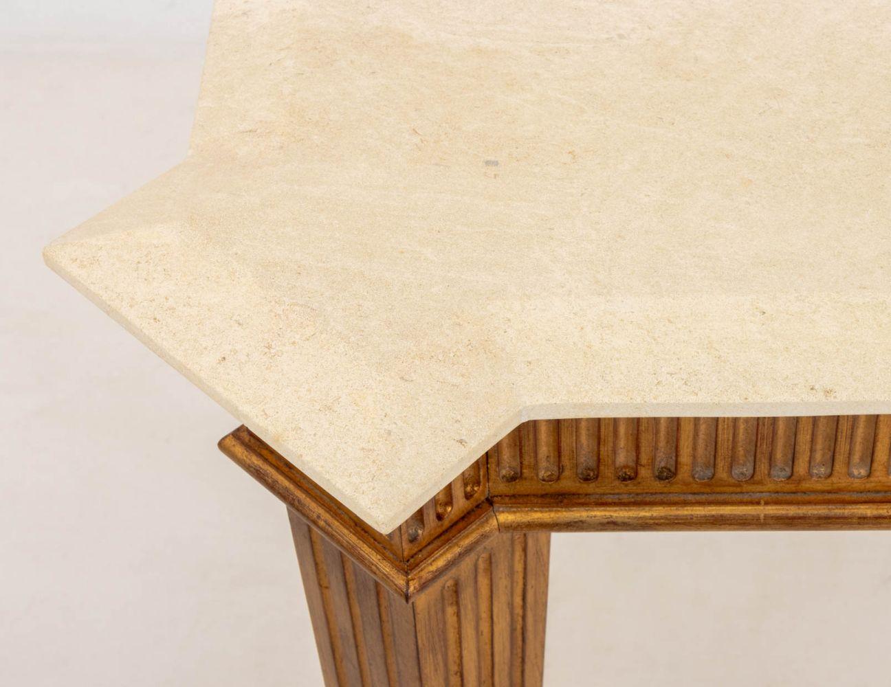 20th Century George III Style Travertine Top Giltwood Console For Sale