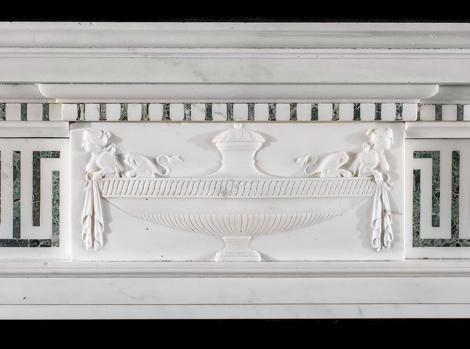 Late 20th Century George III Style Victorian Marble Chimneypiece For Sale