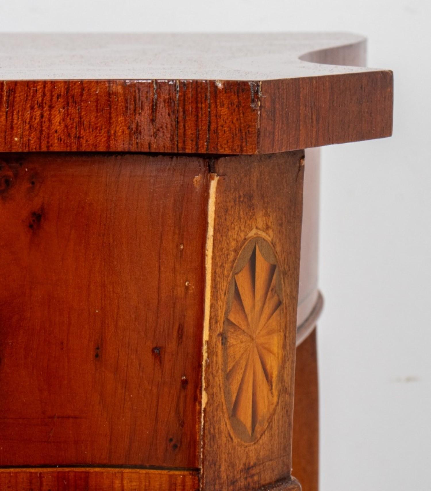 20th Century George III Style Yew Wood Serpentine Console	 For Sale