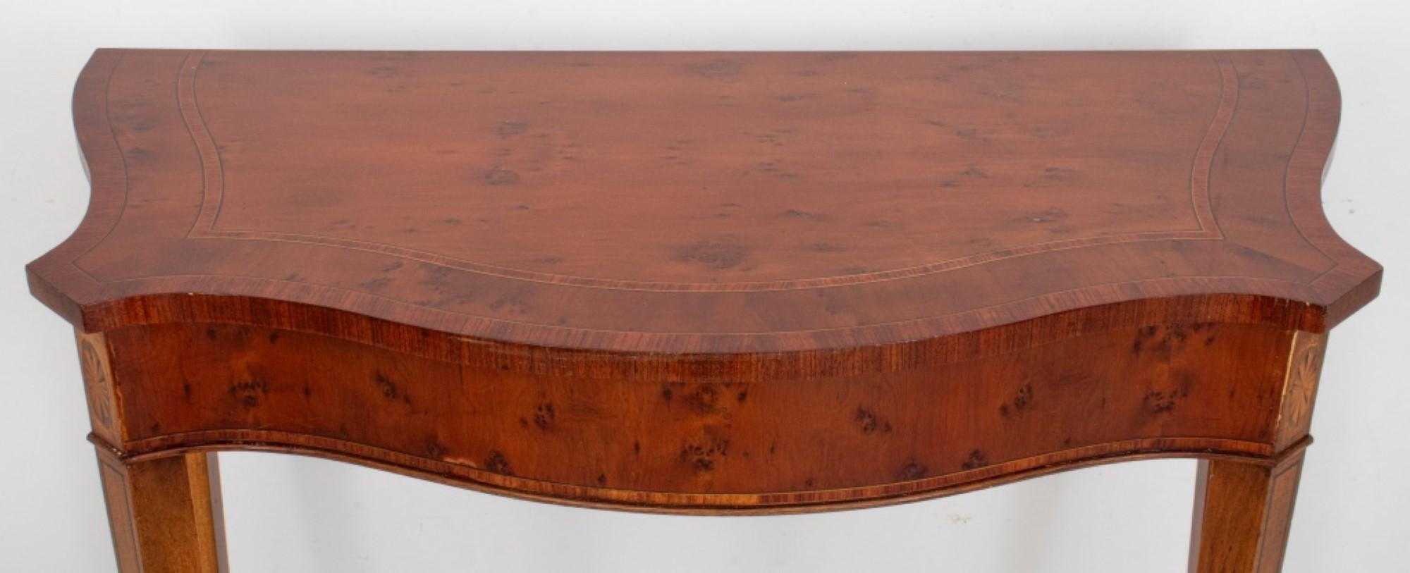 George III Style Yew Wood Serpentine Console	 For Sale 3