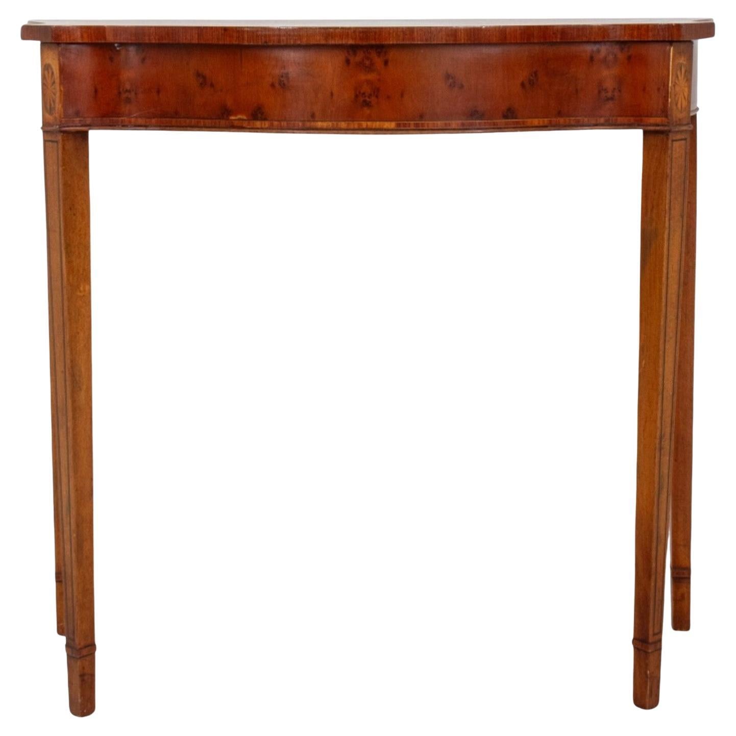 George III Style Yew Wood Serpentine Console	 For Sale