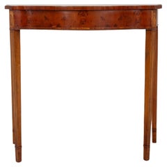 George III Style Yew Wood Serpentine Console	
