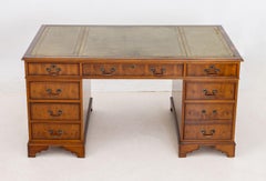 George III Style Yewood Pedestal Desk