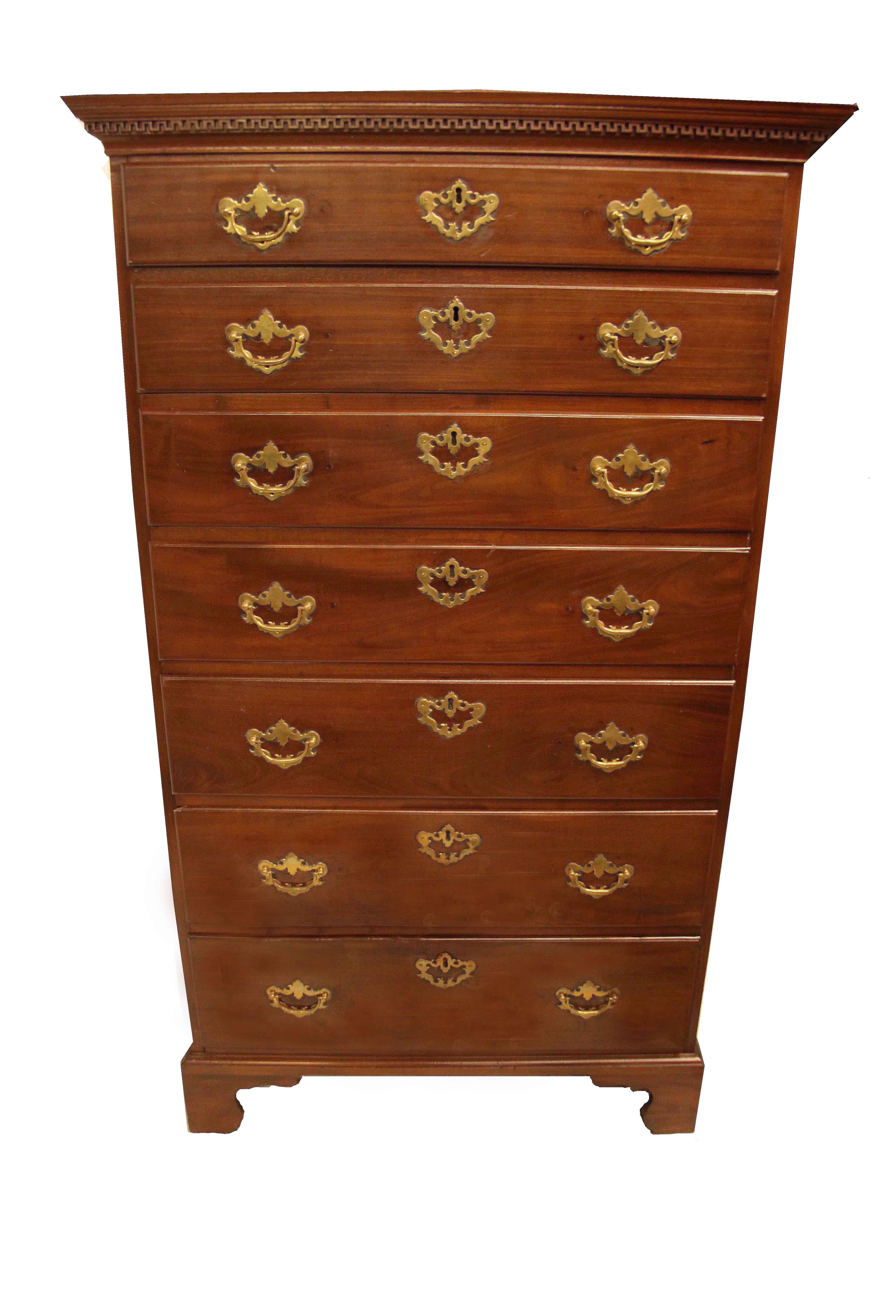 Late 18th Century George III Tall Mahogany Chest For Sale