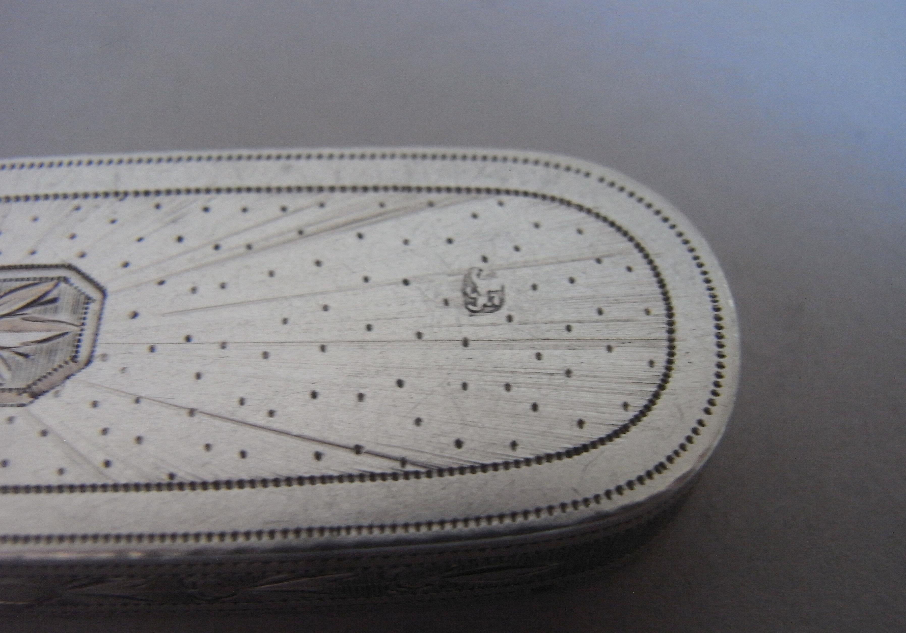 Estuche para palillos Jorge III fabricado en Birmingham por Samuel Pemberton, 1796 Inglés
