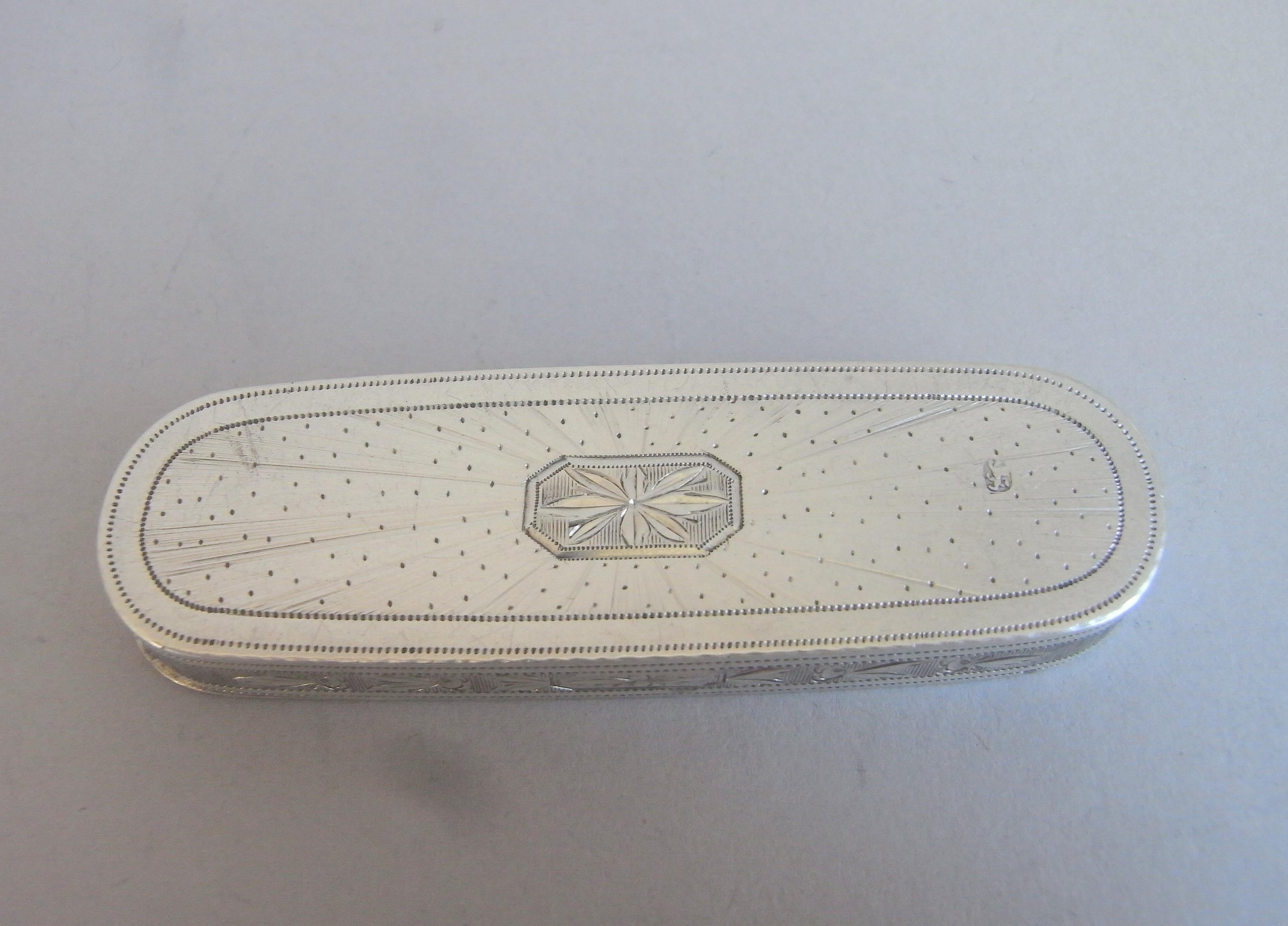 Estuche para palillos Jorge III fabricado en Birmingham por Samuel Pemberton, 1796 siglo XVIII y antes