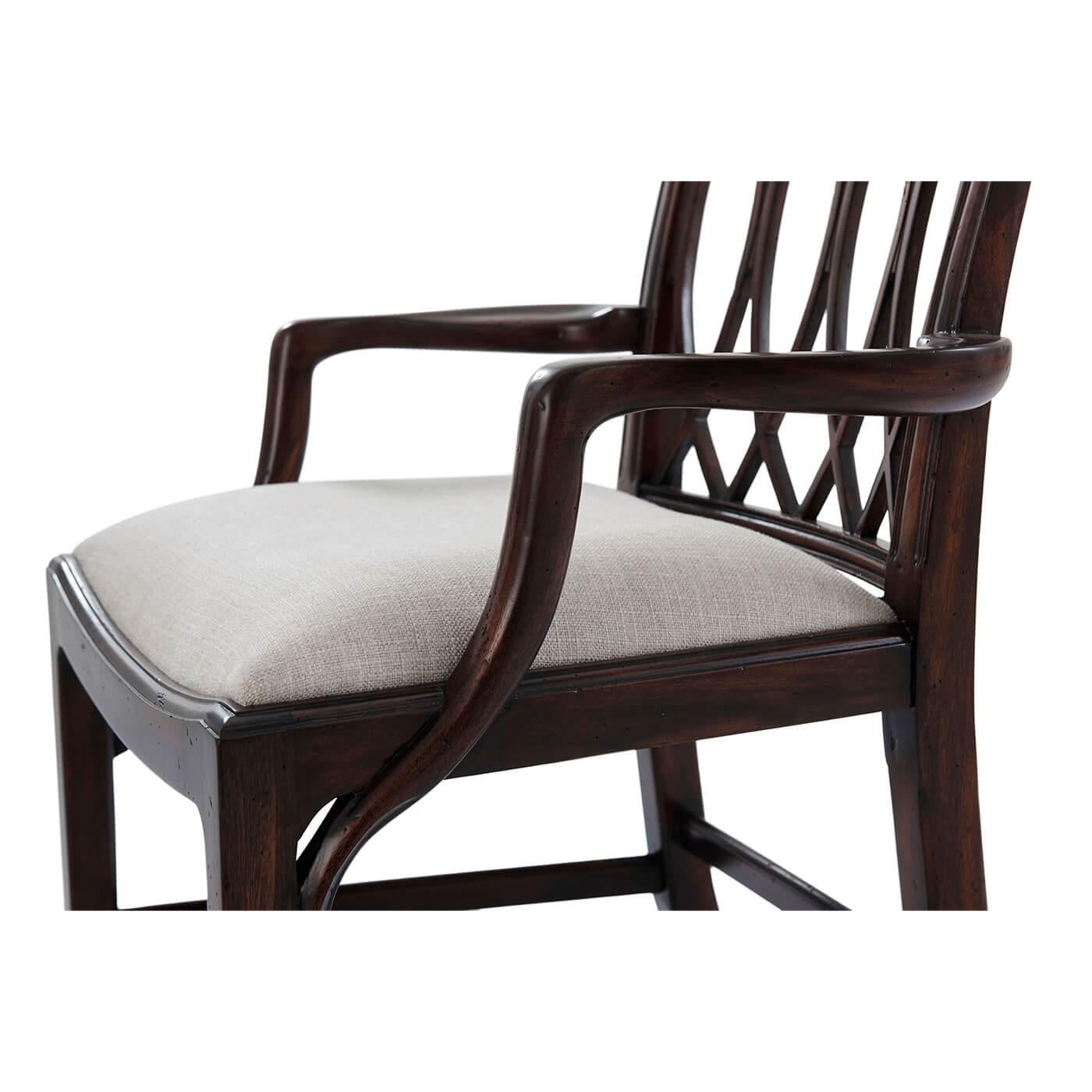 George III Trellis Back Armchair In New Condition For Sale In Westwood, NJ