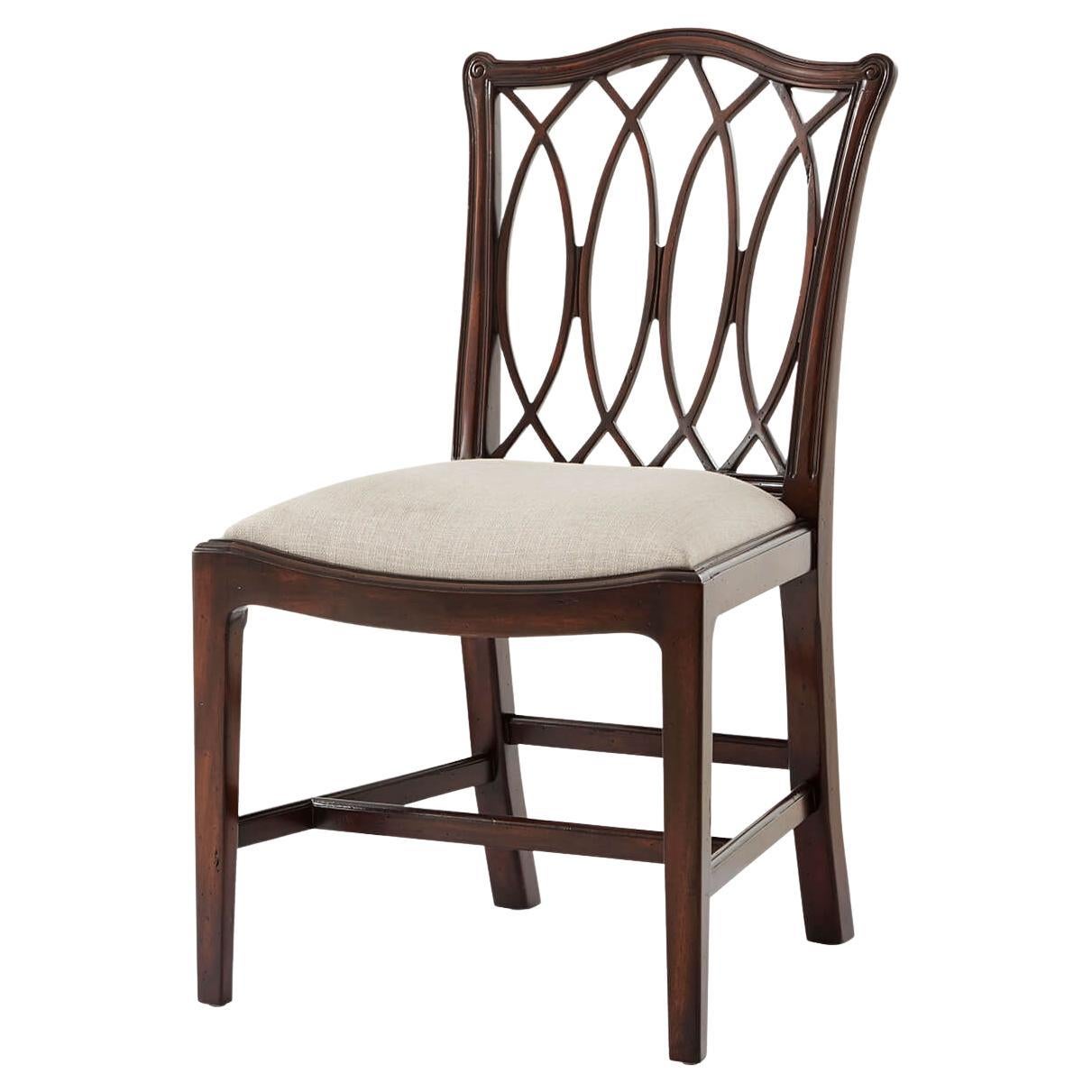 George III Trellis Back Side Chair For Sale