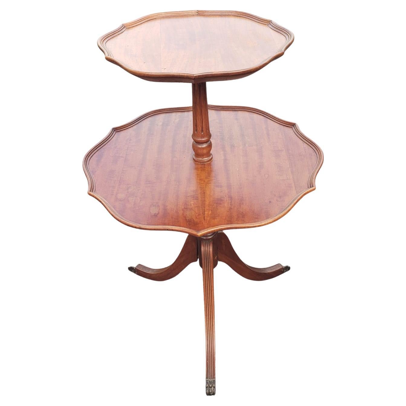 George III Two-Tier Mahogany Pie Dump Waiter, Circa 1940s For Sale