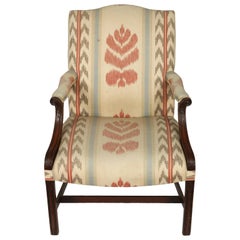 George III Upholstered Mahogany Library Chair