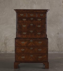 George III, Walnut Chest on Chest, England, Late 18th C