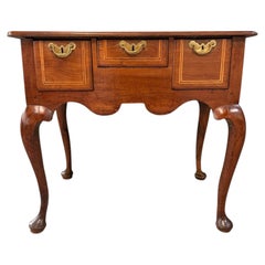 George III Walnut Lowboy Dressing Table, English c. 1770 with Boxwood Stringing