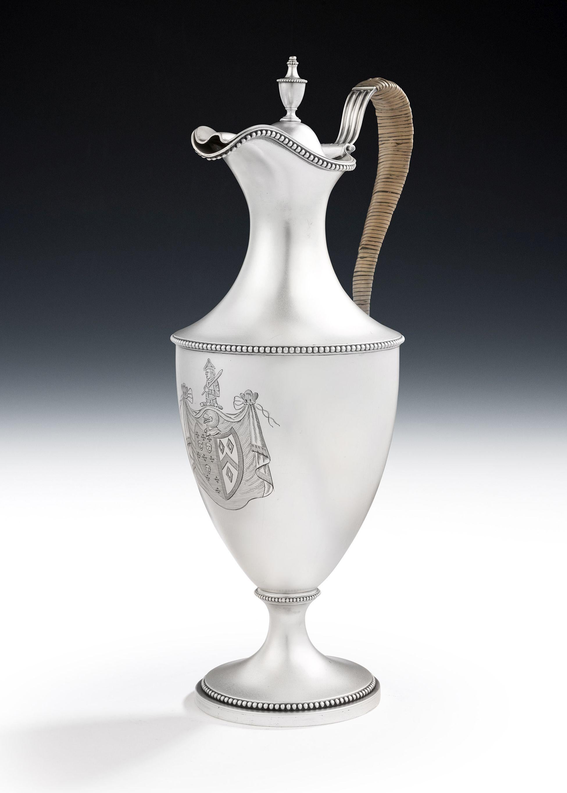 George III Water/Wine Ewer Made by Makepeace & Carter in 1778 For Sale
