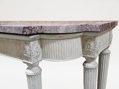 George III White-Painted Mahogany and Marble Top Console Serving Table