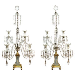 George III William Parker Wedgwood and Gilt Bronze Candelabra Girandoles