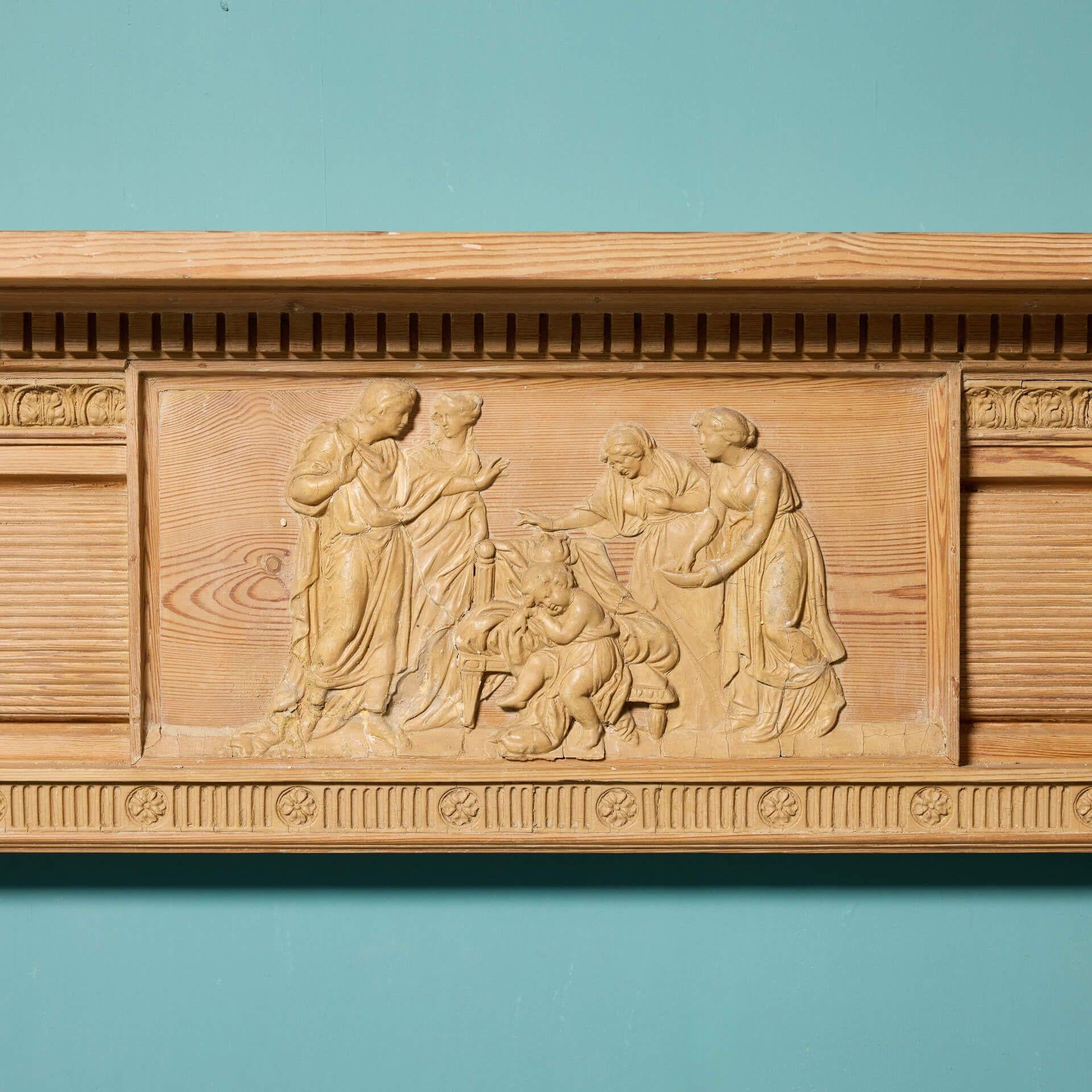 Hand-Crafted George III Wooden Fire Surround For Sale