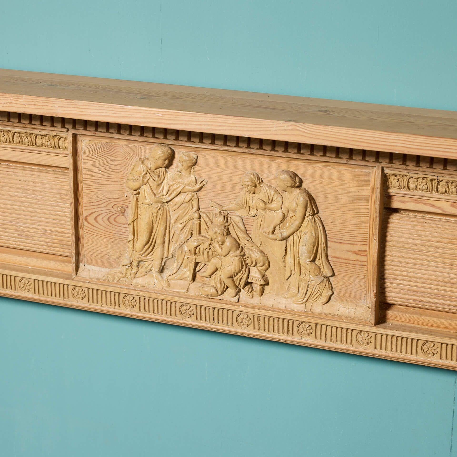 George III Wooden Fire Surround In Fair Condition For Sale In Wormelow, Herefordshire