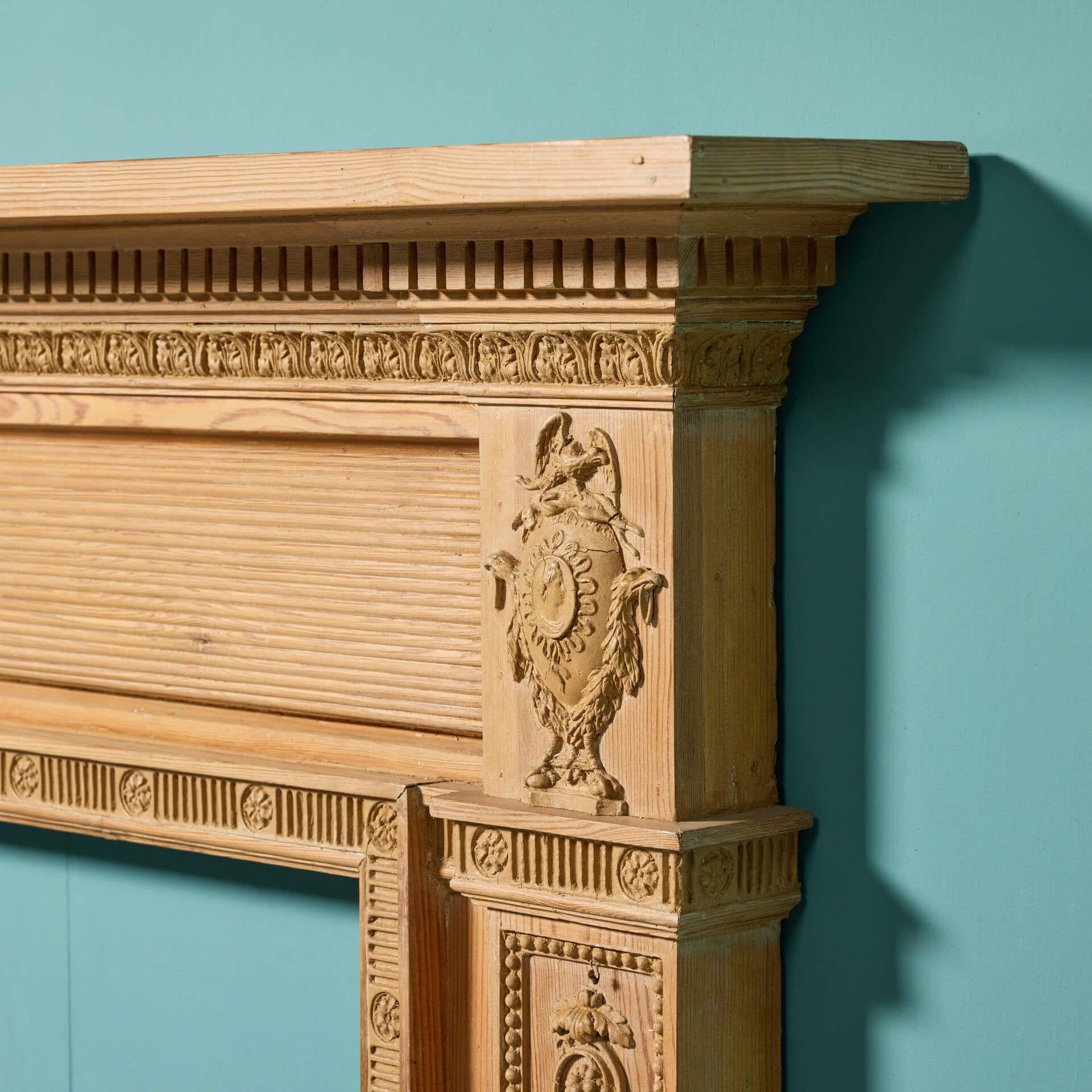 18th Century George III Wooden Fire Surround For Sale