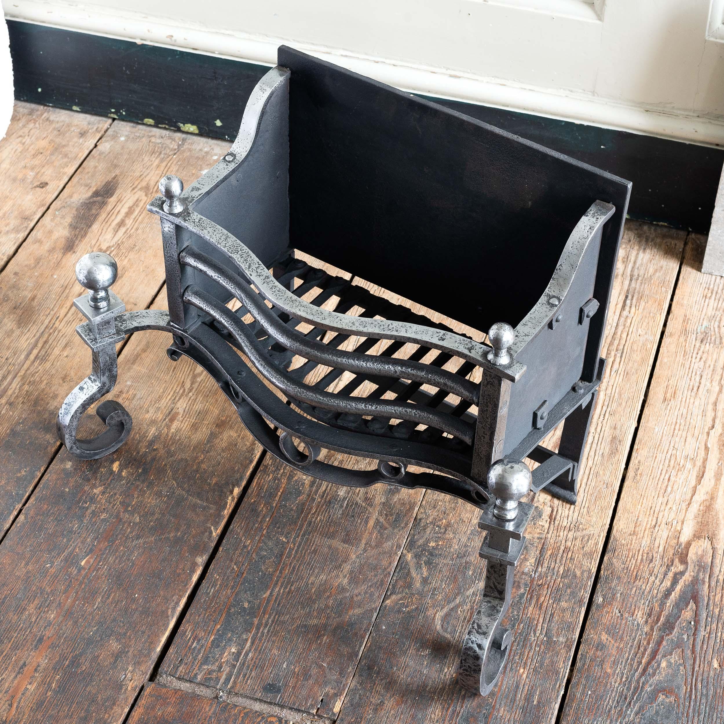 George III Wrought Iron Fire Basket For Sale 6