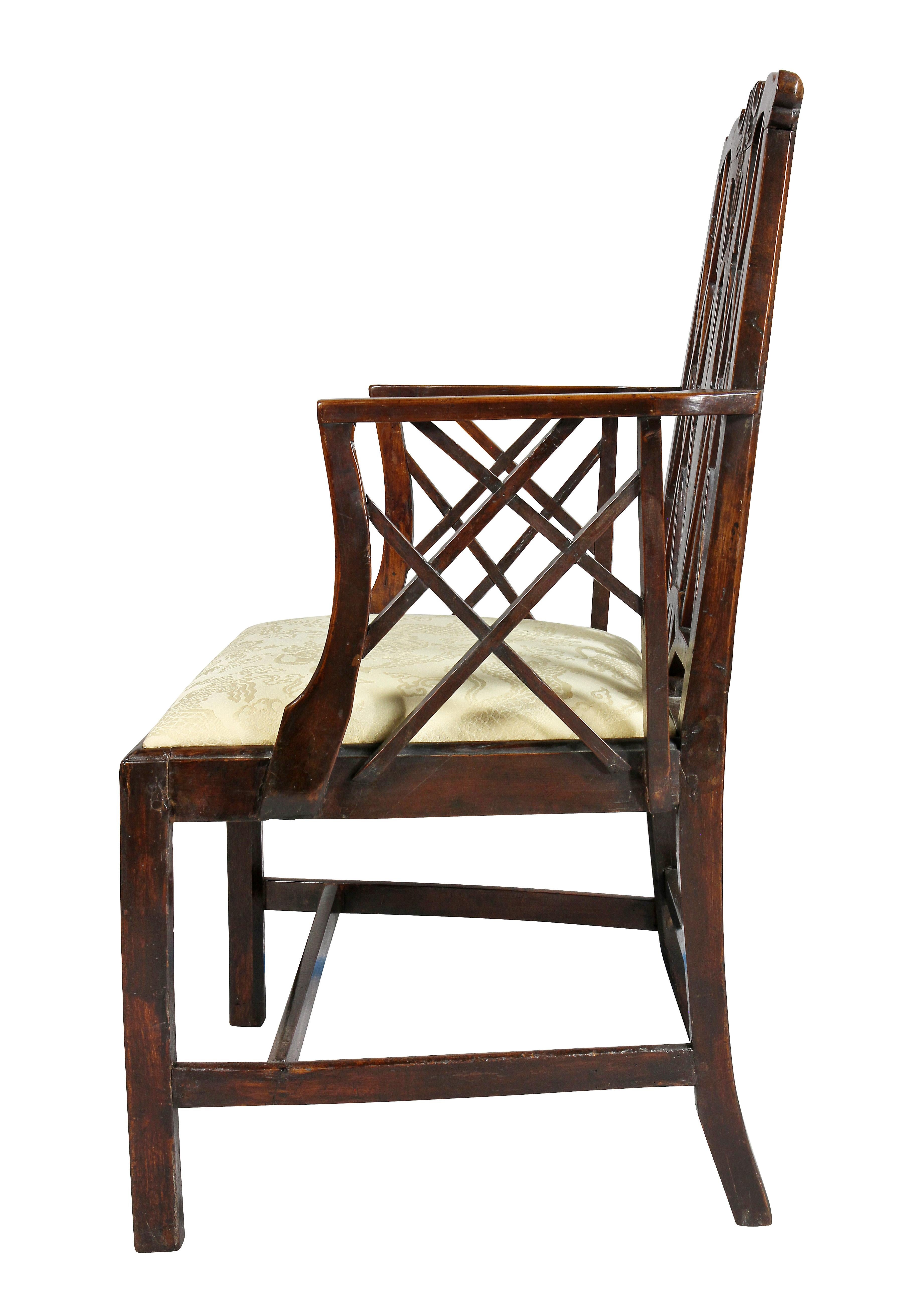 George III Yewwood Cockpen Armchair For Sale 3