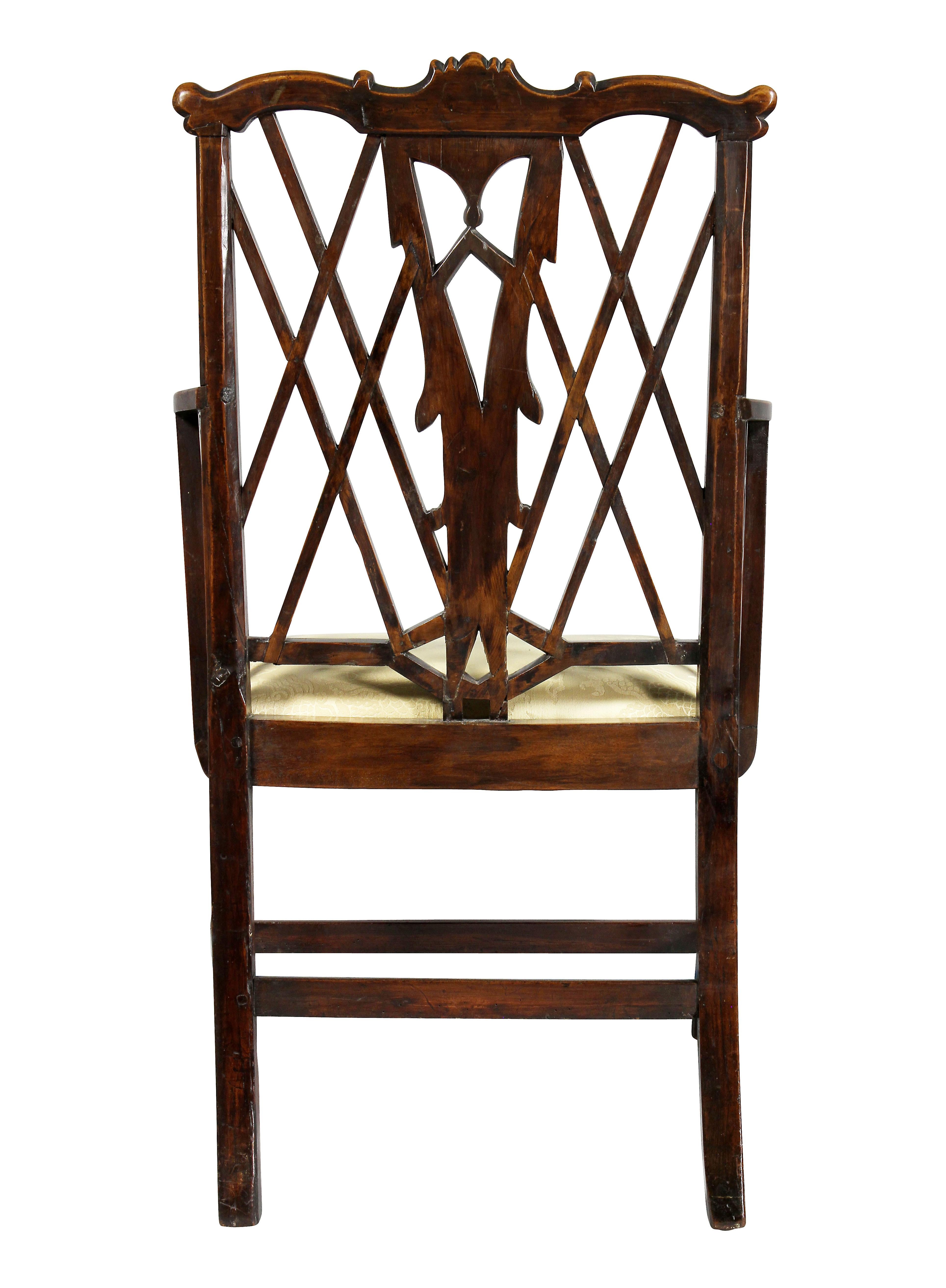 George III Yewwood Cockpen Armchair For Sale 4
