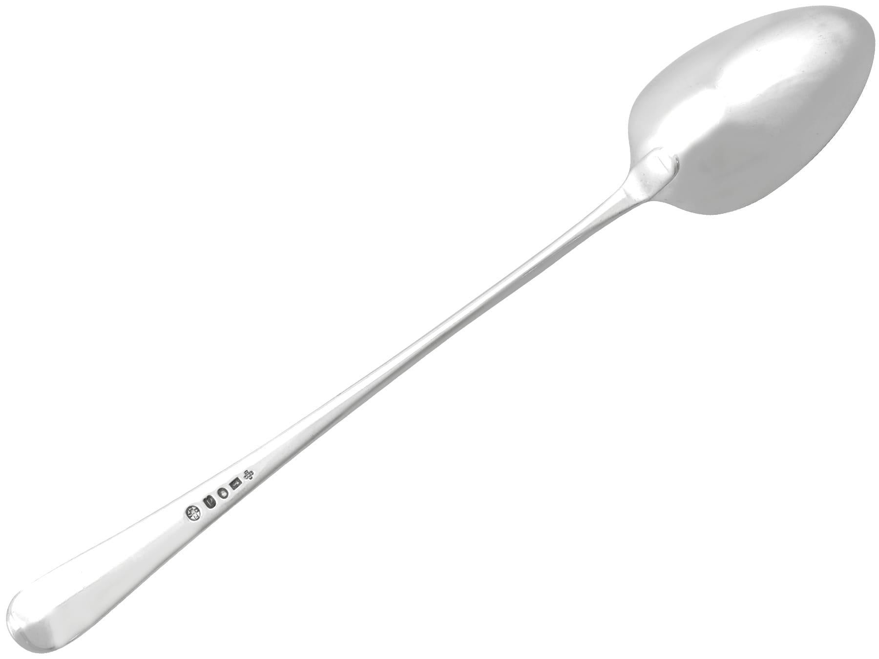 Late 18th Century George III York Sterling Silver Old English Pattern Gravy Straining Spoon (1790) For Sale