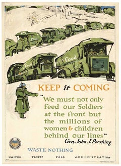 Keep it Coming, Waste Nothing original World War 1 vintage poster