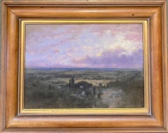 George Inness II Oil on Panel Coastal Plain at Sunrise, Signed, circa 1887