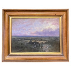George Inness II Oil on Panel Coastal Plain at Sunrise, Signed, circa 1887