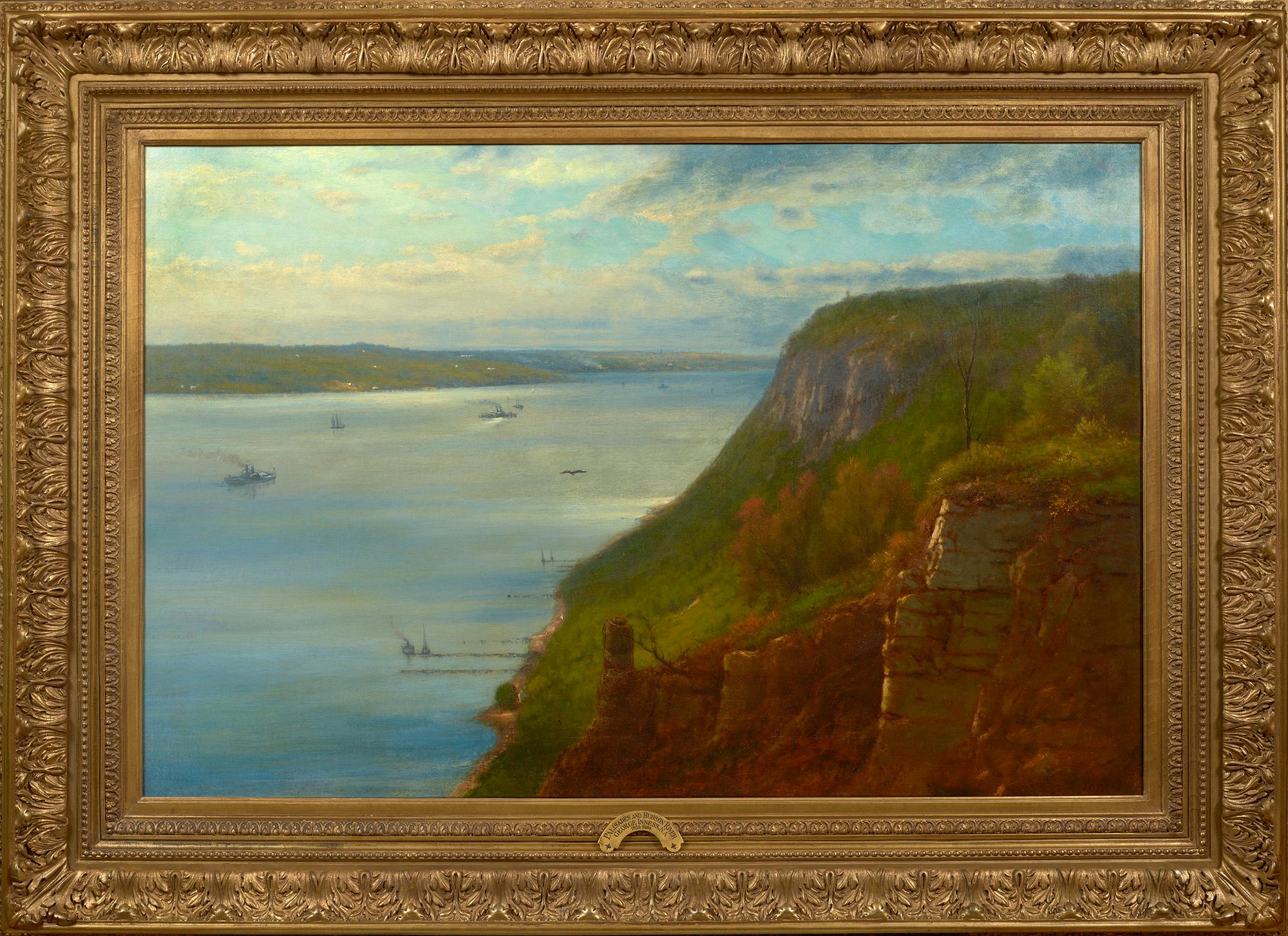 Palisades on the Hudson - Painting by George Inness