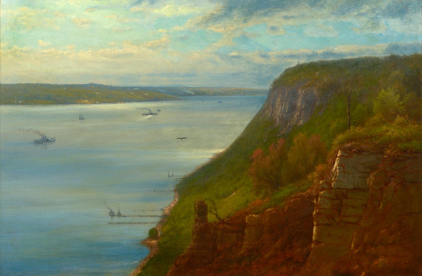 George Inness Landscape Painting - Palisades on the Hudson