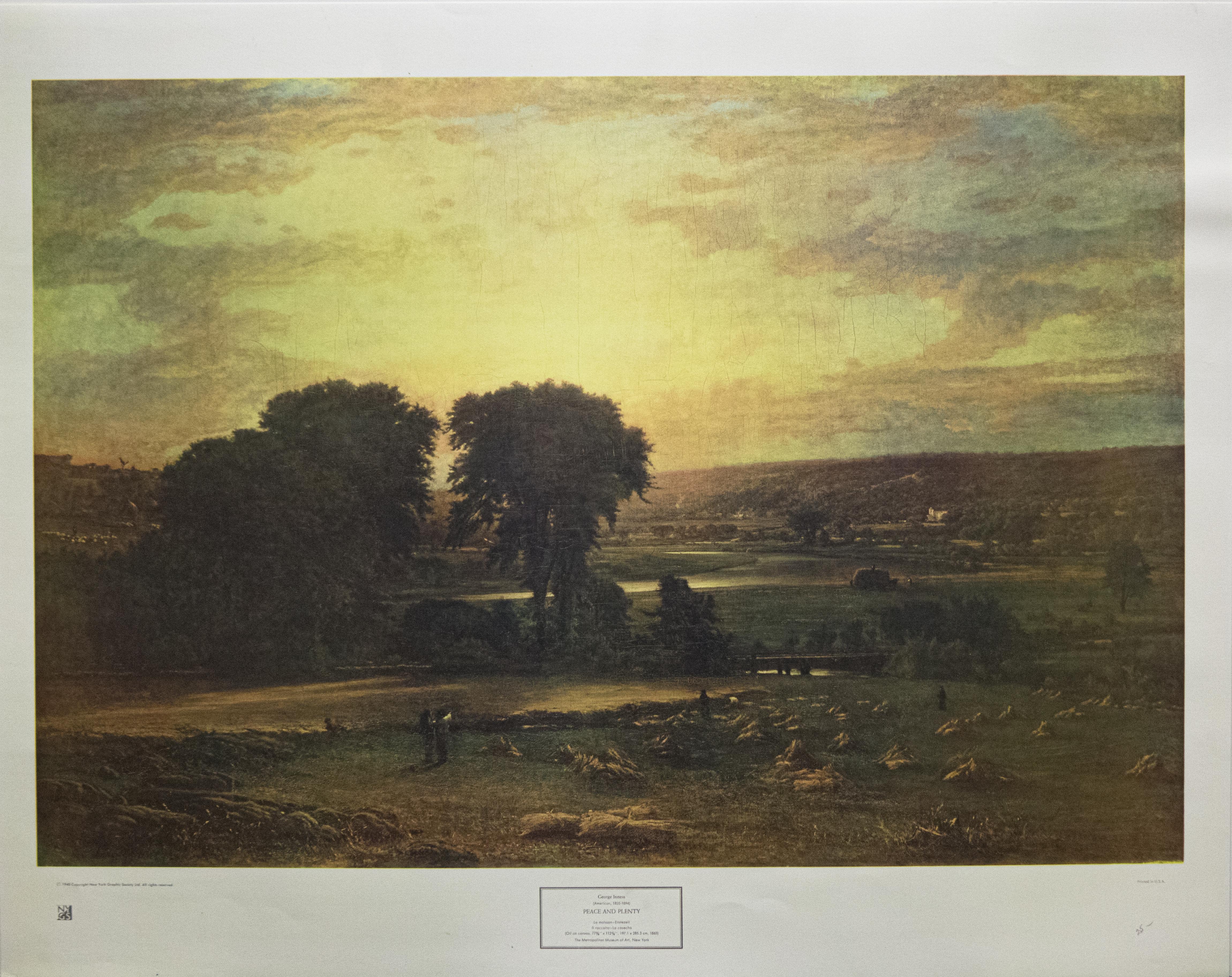 "Peace and Plenty" Print After George Inness, New York Graphic Society, 1940