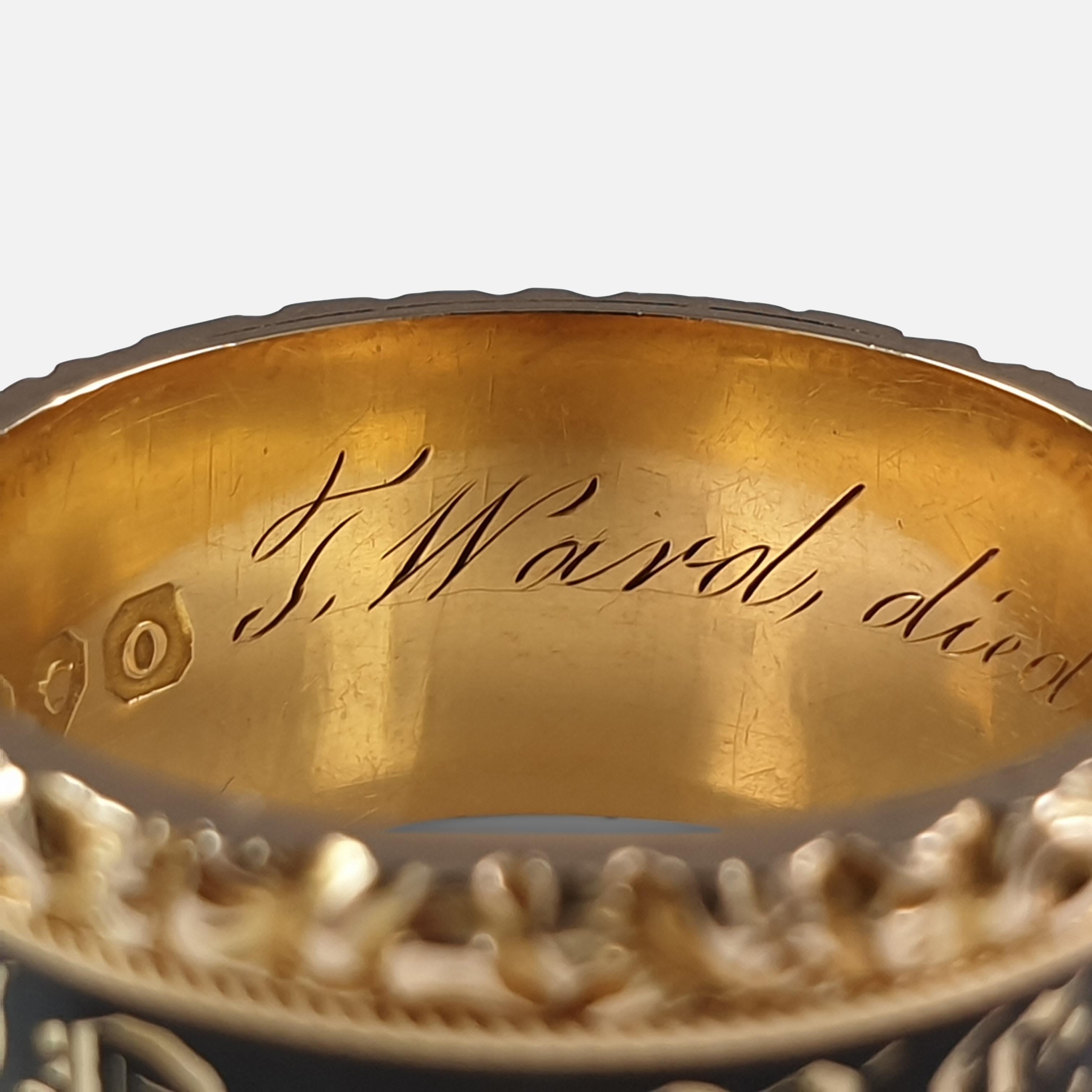 George IV 18 Karat Gold and Enamel Memorial Mourning Ring, London, 1829 3