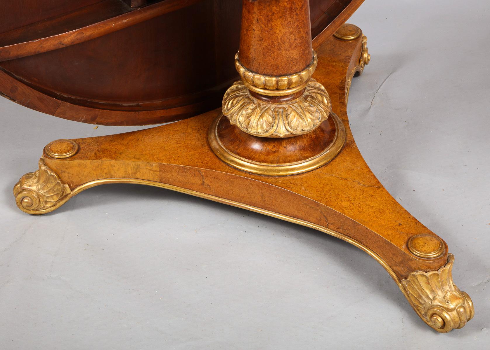 George IV Amboyna and Parcel Gilt Center Table For Sale 7