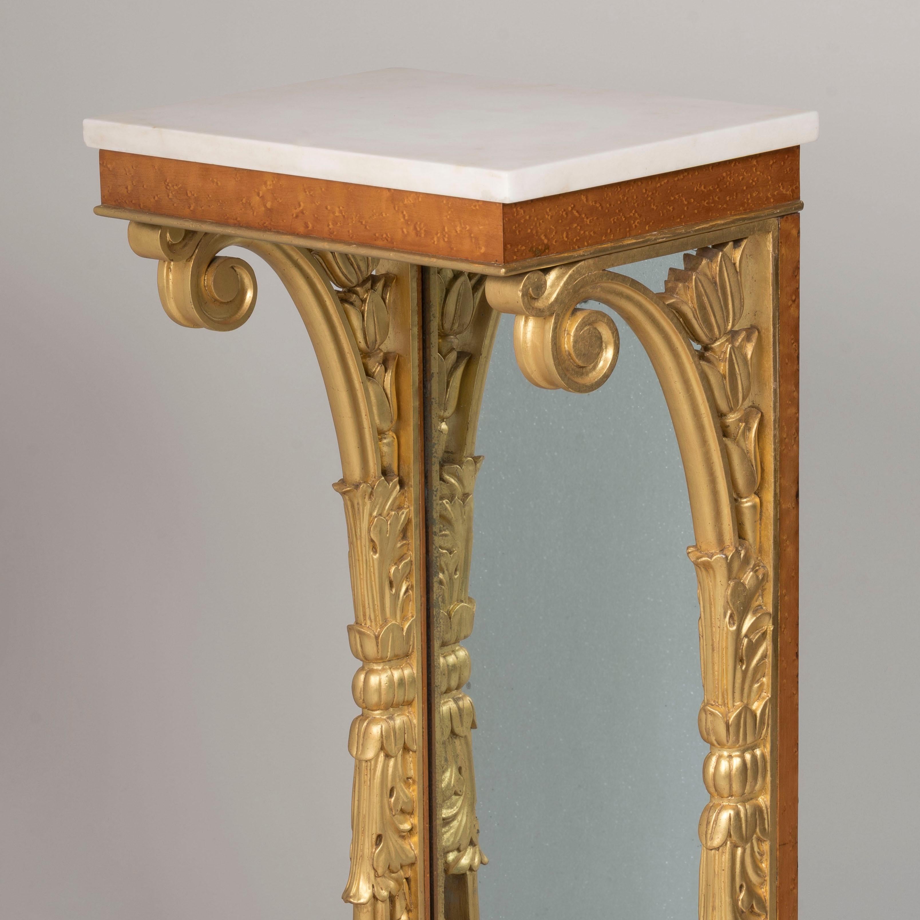 George IV Amboyna and Parcel Gilt Console Table with Marble Top, Circa 1825 For Sale 2