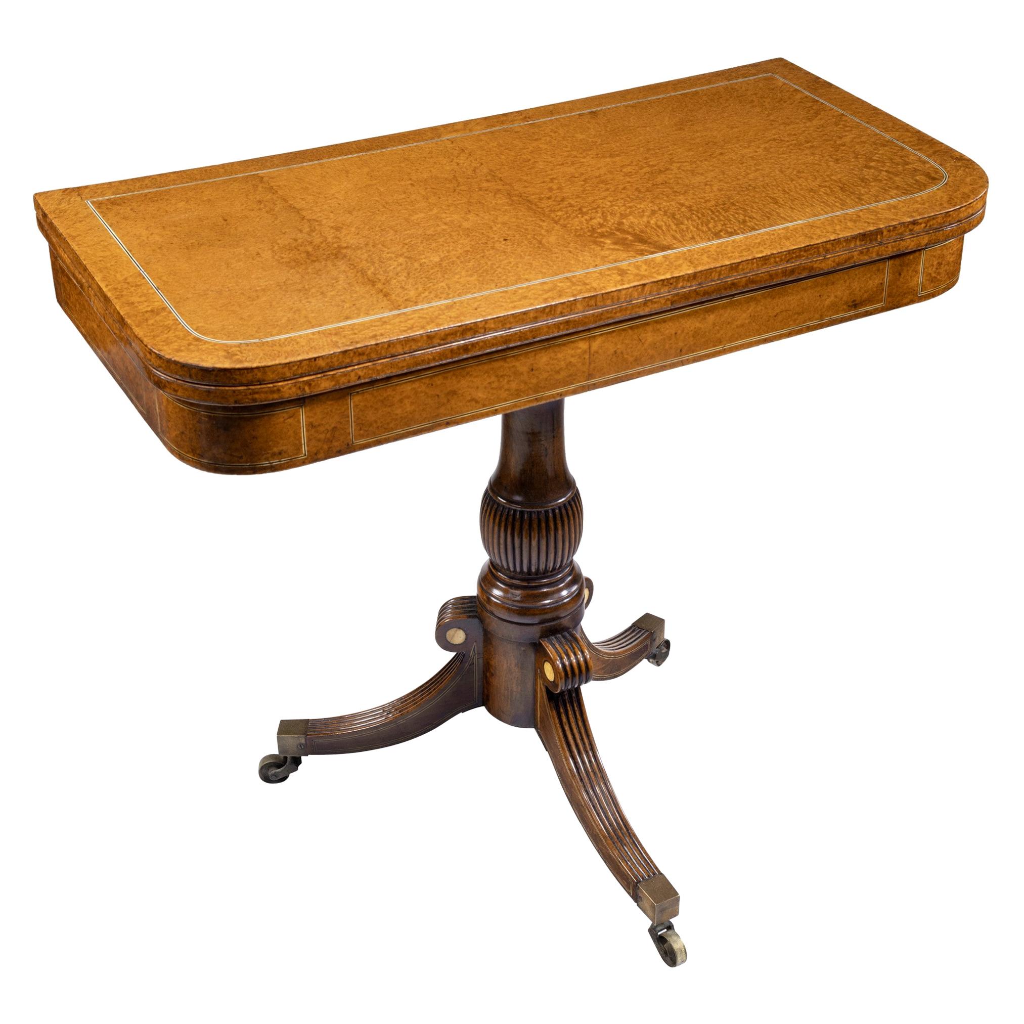 George iv Anglo-Chinese Amboyna Card Table For Sale