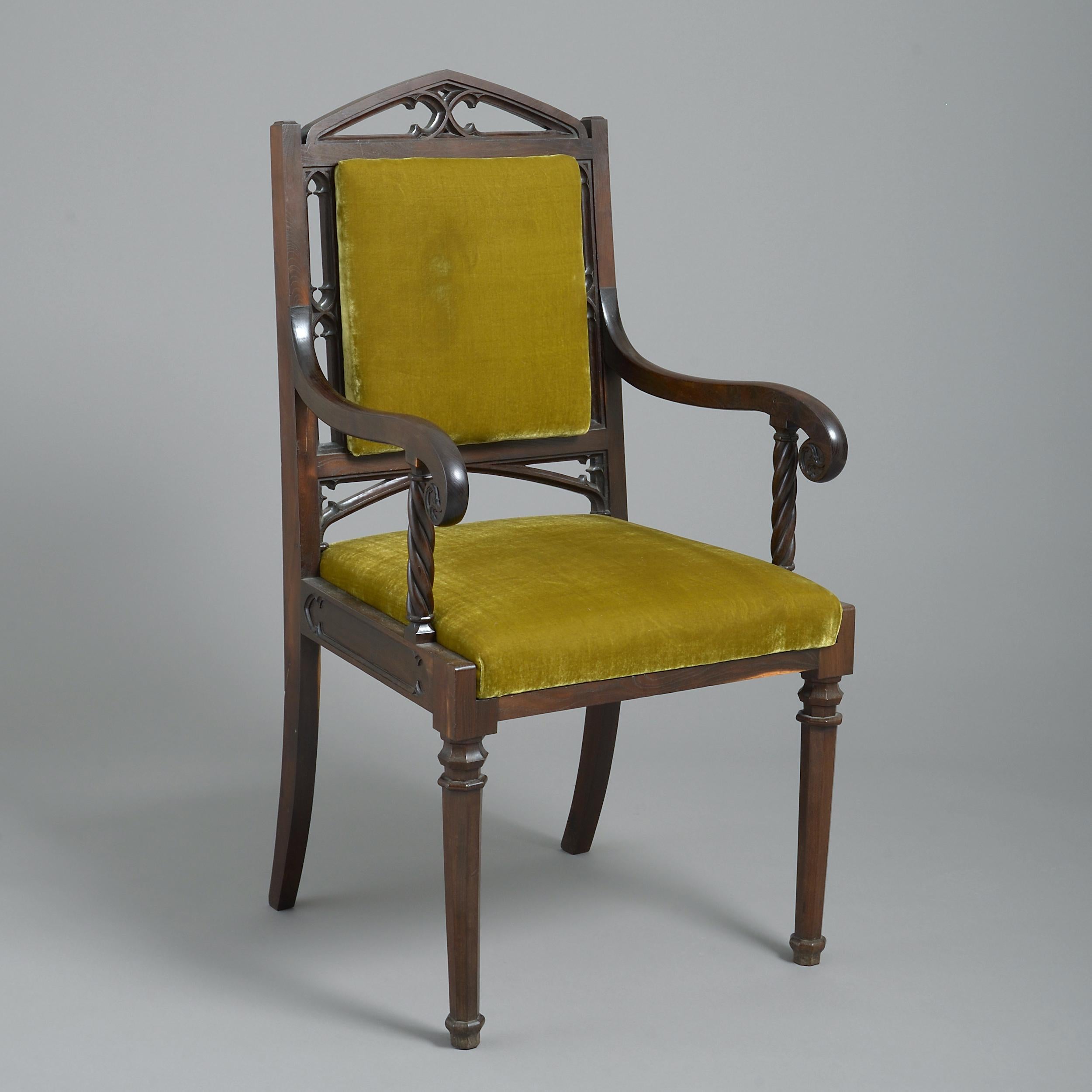 A fine George IV Antiquarian laburnum gothic armchair, Scottish, circa 1825.