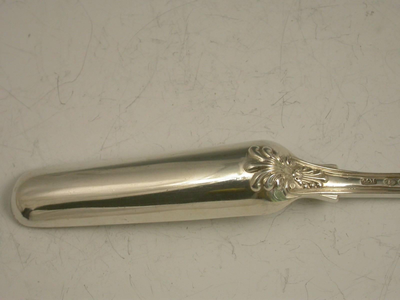 Early 19th Century George IV Antique Silver Queens Rosette Pattern Marrow Scoop, London, 1825 For Sale