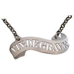 George IV Antique Silver Wine Label 'Vin De Grave' by John Reily, London, 1824