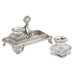 Antique George IV Bachelor Inkstand Made in Sheffield by Thomas & James Settle, 1822