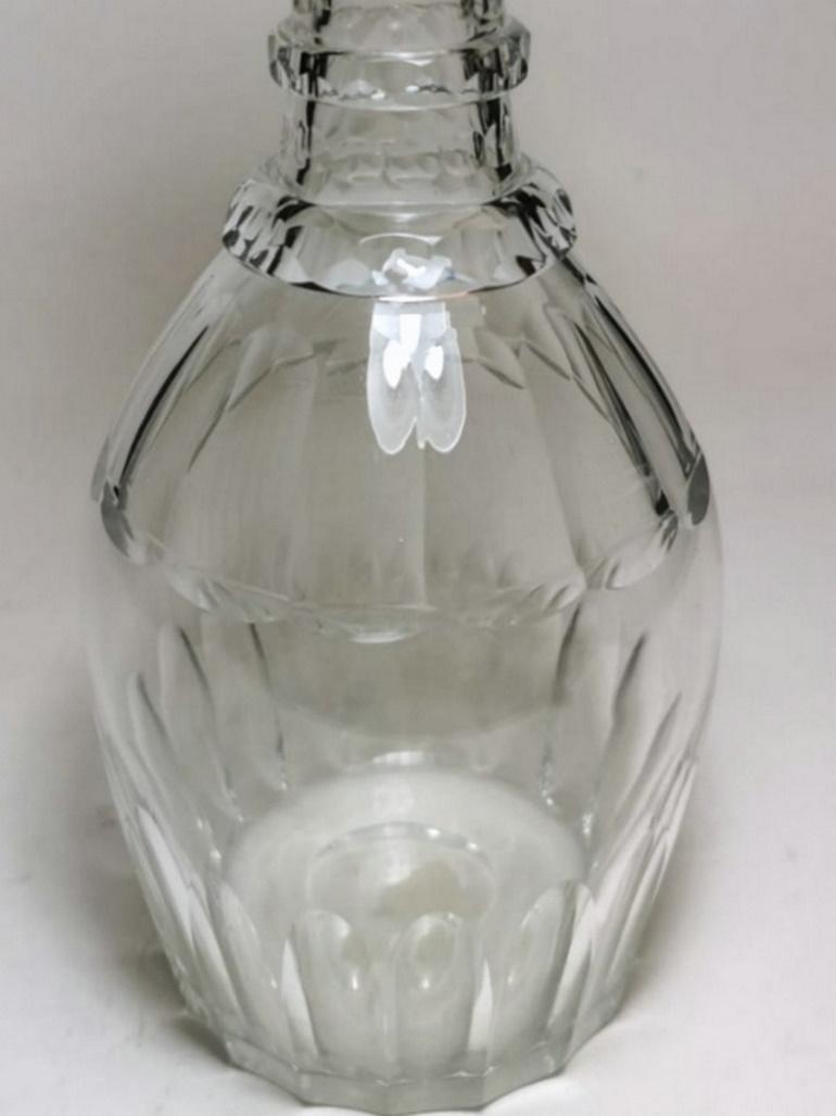 Hand-Carved George IV Bottle Decanter English Crystal Cut Bottle